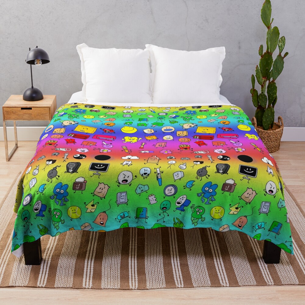 BFDI All Characters Rainbow Throw Blanket Decorative Sofa Blankets sofa bed sofa - BFDI Plush
