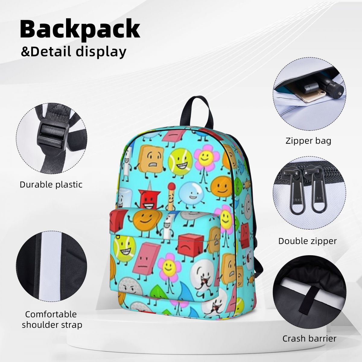 Bfdi Backpacks Large Capacity Children School Bag Shoulder Bag Laptop Rucksack Fashion Travel Rucksack 1 - BFDI Plush