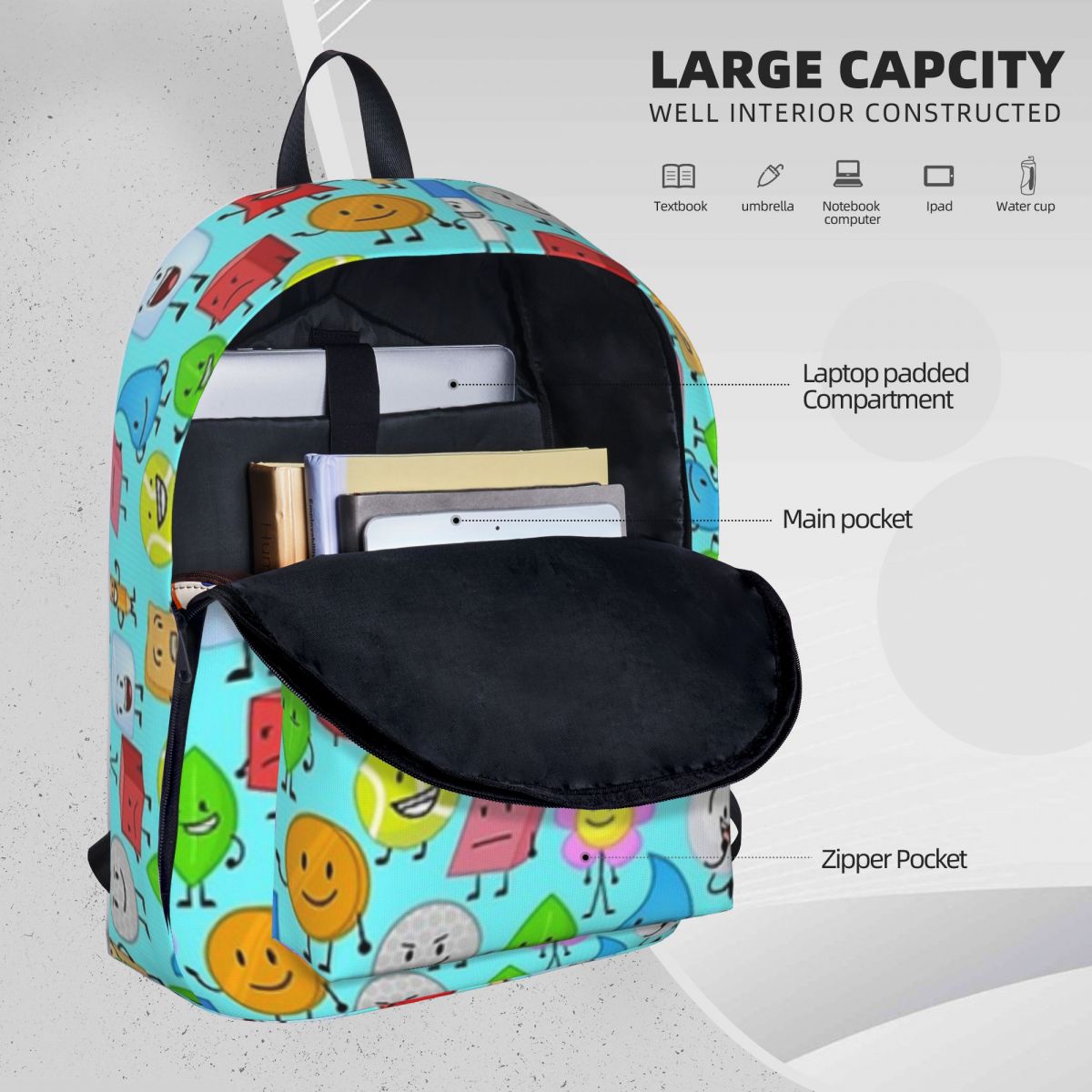 Bfdi Backpacks Large Capacity Children School Bag Shoulder Bag Laptop Rucksack Fashion Travel Rucksack 3 - BFDI Plush