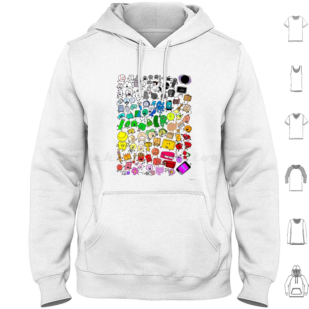 Bfdi Inanimate All Characters Transparent Hoodie cotton Long Sleeve Bfb Bfdi Four Fourx Bfb X Bfdi - BFDI Plush