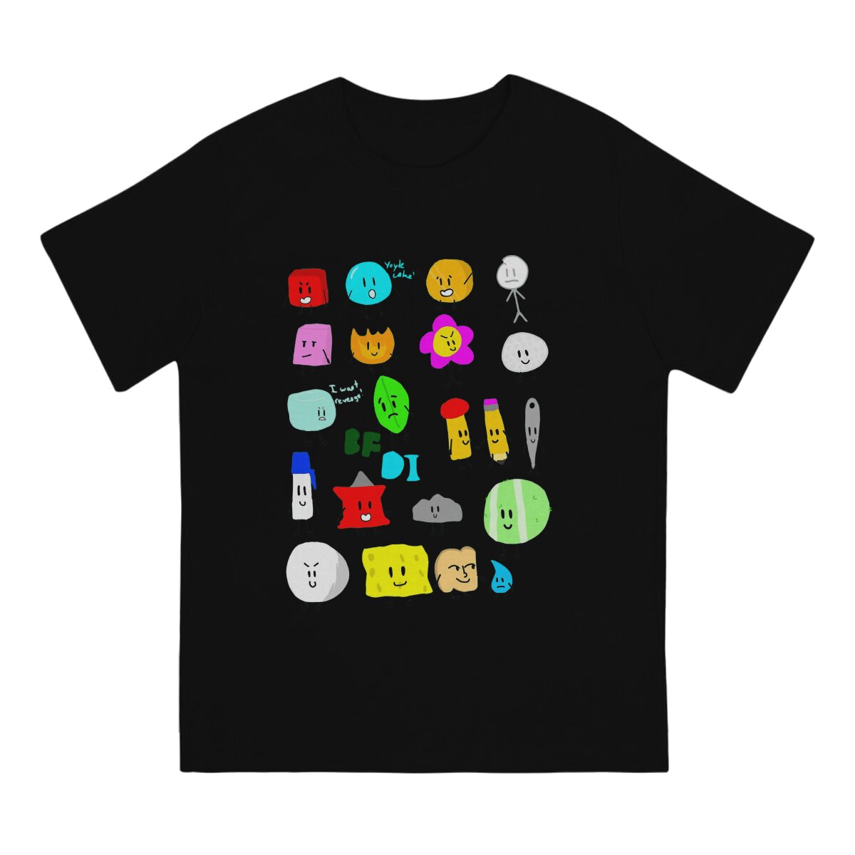 Characters Essential Men T Shirt Battle for Dream Island BFDI 4 and X Humor Tees Crewneck 1 - BFDI Plush