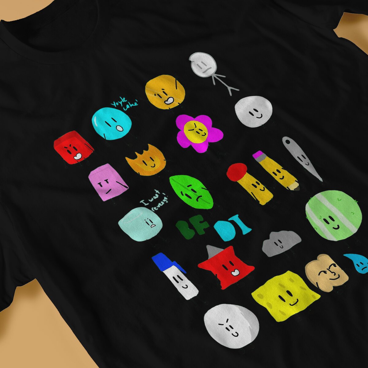 Characters Essential Men T Shirt Battle for Dream Island BFDI 4 and X Humor Tees Crewneck 2 - BFDI Plush