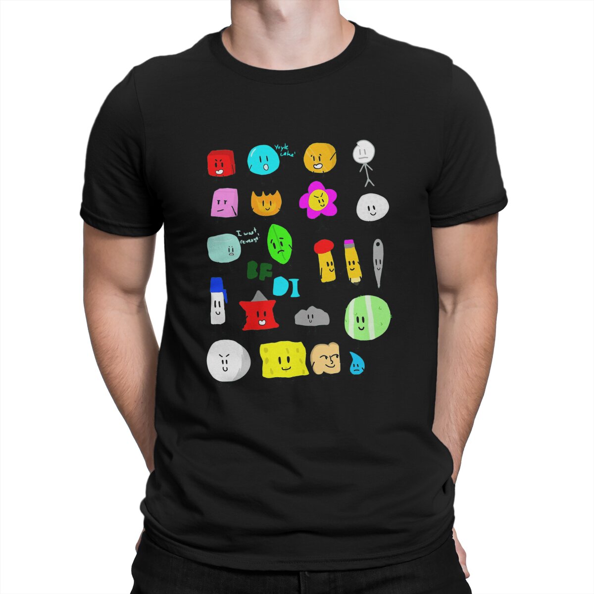 Characters Essential Men T Shirt Battle for Dream Island BFDI 4 and X Humor Tees Crewneck - BFDI Plush