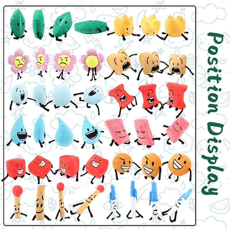 Set of 5pcs 7pcs Battle for Dream Island Plush Toy Stuffed Doll Bfdi Game Cartoon Character 3 - BFDI Plush